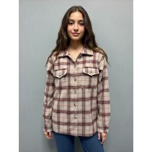 Rei Wondery Wool Blend Plaid Shirt Small Tan Honey Your Soul Is Golden Shacket